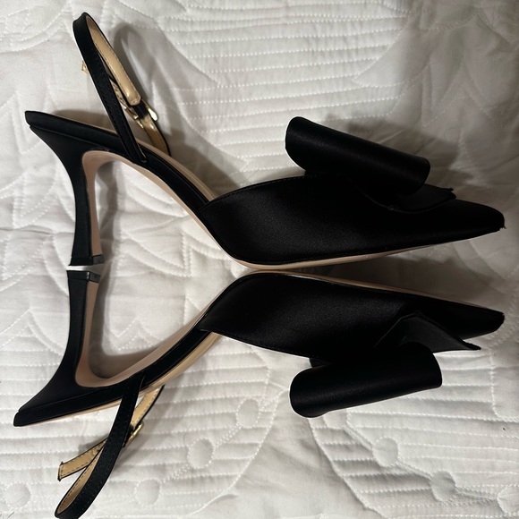 Jessica Simpson Black Bow Slingback Heels 9 EUC - Picture 3 of 6